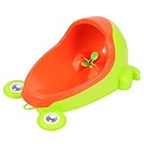 FRCOLOR Orinal de Pie para Pequeño en Color Verde Diseño de Rana Urinario Infantil de Plástico para Entrenamiento en Baño Tanque Extraíble y Rueda Giratoria para Facilitar Limpieza y