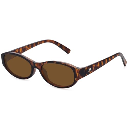 Retro Narrow Oval Sunglasses for Women Trendy Small Vintage Sun Glasses UV Protection FZN824