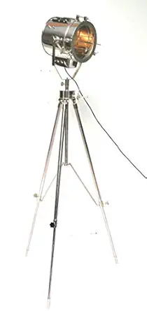 Nautical Theater Collectible Steel Tripod Searchlight | Nautical Floor Lamp Light with Heavy Large | Living Room Spot Light