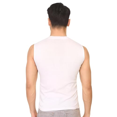 Image of SHIBA Men's Broad-Shoulder Cotton Sleeveless Vest Cotton Innerwear | Sizes 85-100 cm