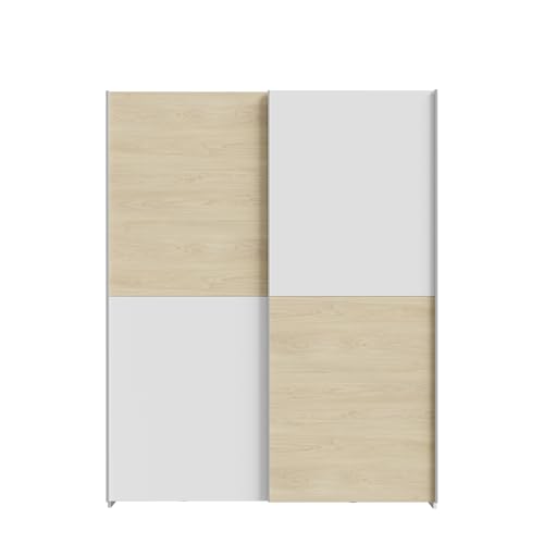 AVANTI TRENDSTORE - Freddy - Armadio con ante scorrevoli in legno laminato, molto spazioso, disponibile in 2 colori diversi. Dimensioni: LAP ca. 150,1x190,5x61,2 cm