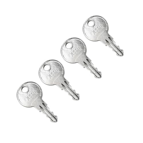 Image of R001 RV Keys 4Pcs, Universal Compartment Door & Baggage Lock Keys, Chrome Finish, Enhanced Security