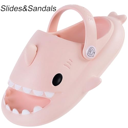 Image of KVbabby Kids Shark Slides Boys Girls Cloud Sandals | Cloud Sandals,Open Toe,Beach Pool Water Shoes,Slip-on,Lightweight,Non-Slip,Soft,Flexible,EVA Slippers