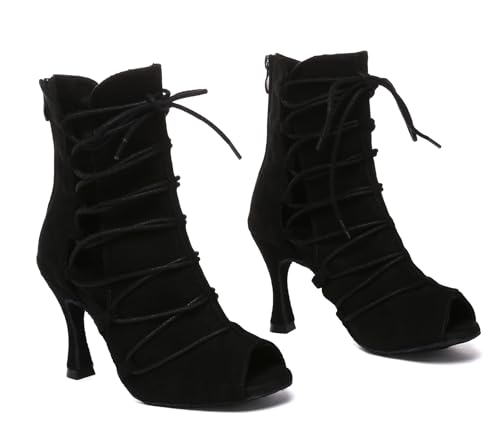 Minishion Comfortable Dance Shoes for Women Sexy Peep Toe Wedding Evening Ankle Booties4