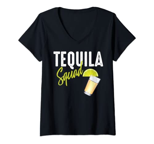 Donna Tequila Squad | Simpatico regalo di Margarita Fan divertente Cinco De Mayo Maglietta con Collo a V