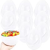Haconba 10 Pack 8 Inch Jumbo White Easter Eggs Giant Blank Fillable Eggs Plastic Easter Eggs with Handle for DIY Craft Hunt Game Basket Stuffers Easter Party