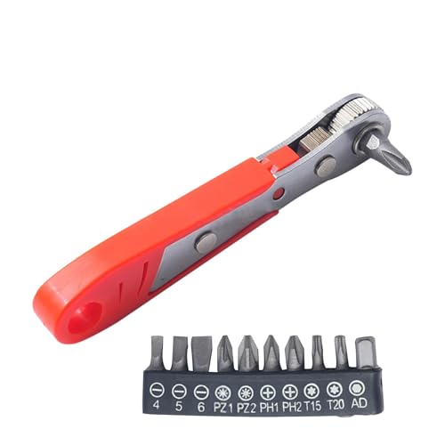 Tournevis à cliquet portable | Clé à cliquet ergonomique à 36 dents | Tournevis à cliquet haute résistance avec embouts, outils de réparation domestique pour les espaces restreints