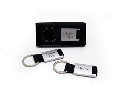 Preisvergleich Produktbild Gravierter Aluminiumschlüsselanhänger mit Wunschgravur