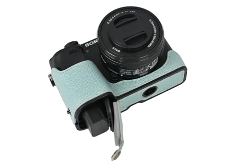 Funda de media cámara para Sony Alpha A6400 en PU azul miniatura 4