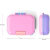 ZOKU - Mini Bento Box for Kids, Stackable, Lightweight, Leakproof, for Children, Kid Friendly Latch, Easy to Clean (Bento Jr) (Pink)