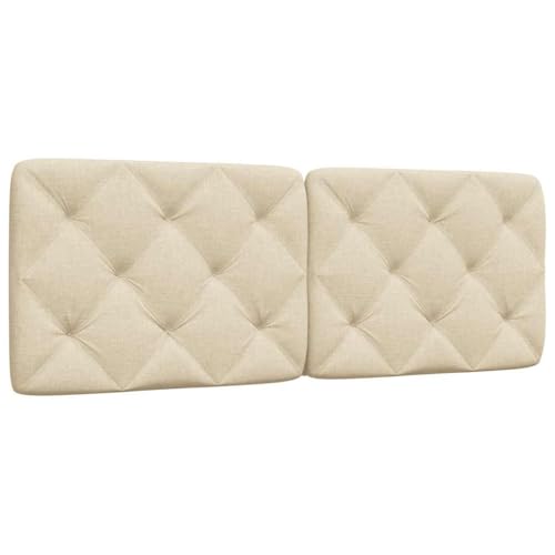 vidaXL Coussin de tête de lit crème 120 cm Tissu