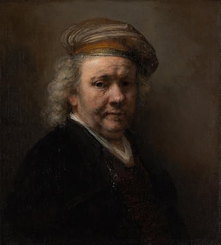Tableau Toile Autoportrait de Rembrandt pour Métamorphoser une Décoration Murale Vide 60x90