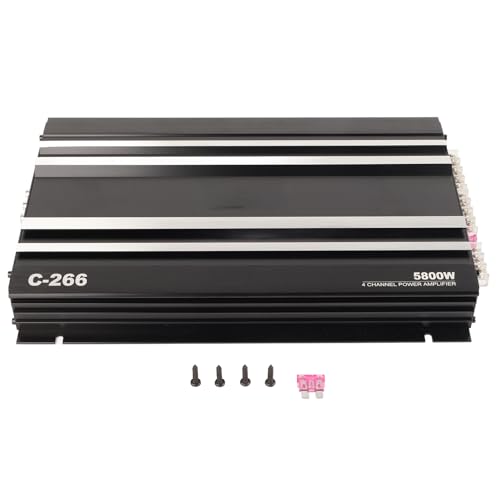 Car Amplifier 5800W 4 Channel Universal for Car Audio Systems, High Efficiency Metal Design