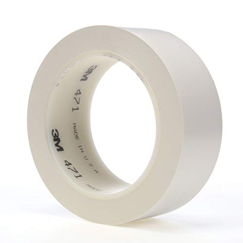 Image of 3M 03137-case Vinyl Tape 471, 1-1 /2 inch x 36 yd., 5.2 mil, White (Pack of 24)
