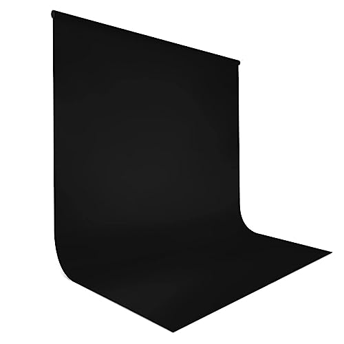 Fotohintergrund Schwarz 2x3 m, Bonvvie Faltbare Fotografie Hintergrund Musselin Hintergrund für Photo Video Studio, Fernsehen, Zoom, YouTube,...
