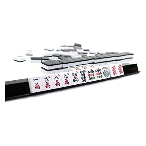 Juego de Mahjong con fichas y estuche de viaje miniatura 5