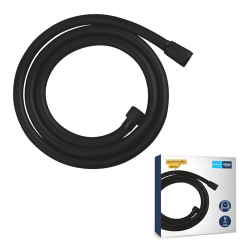 GROHE Vitalioflex Trend Duschschlauch 1 50m (flexibler knickfester Brauseschlauch für die Dusche druckbeständig universaler Anschluss keine Dichtungsringe notwendig) schwarz 287412432