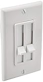 Leviton 6628-W SureSlide Two-Circuit Electro-Mechanical Incandescent Slide Dimmer, White