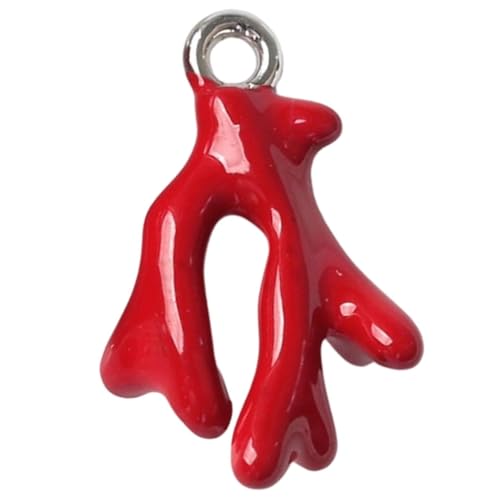 Stylish Alloy Corals Pendant with Drip Painting Art for Jewelry Making