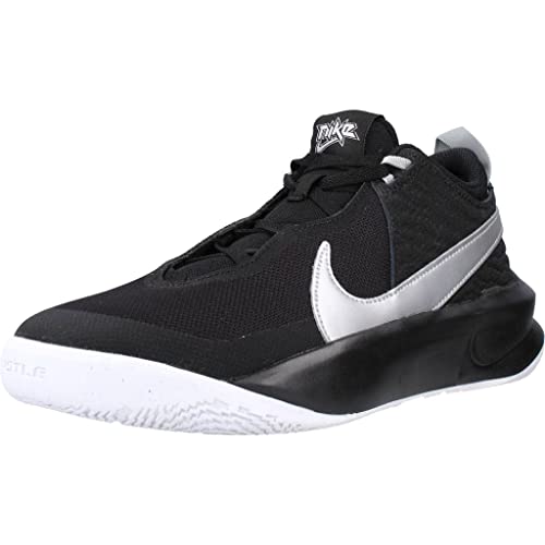 Nike Team Hustle D 10 Gs Solid, Black Metallic Silver Volt White, 38 EU