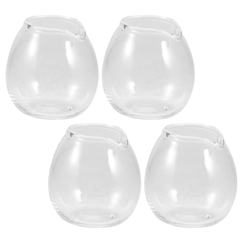 PAMINGONO Jarra de Vidrio Transparente para Crema 20 Ml Mini Taza para Servir Salsa y Jarabe Set de 4 Unidades Dispensador Compacto Adecuado para Café Espresso y Cocina