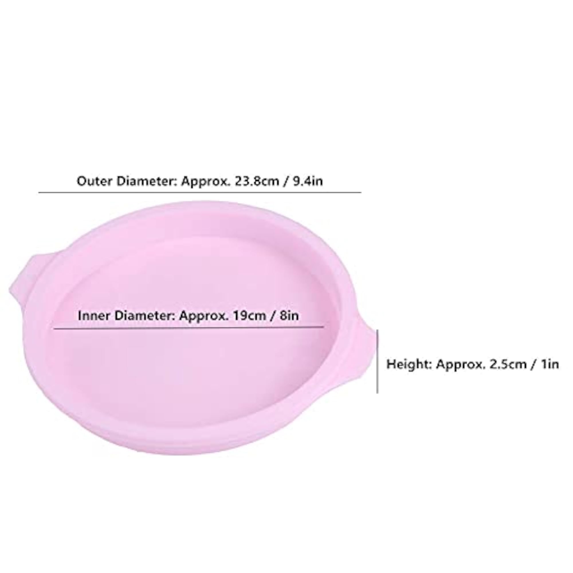 8 Inch Silicone Round Cake Pan, Pink Baking Tray Set