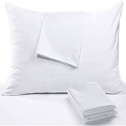Niagara Sleep Solution 8 Pack Waterproof Pillow Protectors Queen 20x30 Inches Life Time Replacement Smooth Zipper Premium Encasement Covers Quiet Cases Set White (Queen 8 Pack) Cover