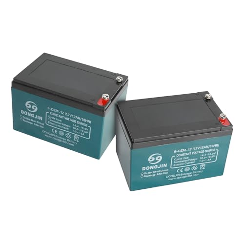 2PCS 12V 12Ah 6-DZF-12 6-DZM-12 Battery Rechargeable Maintenance Free SLA AGM Battery Replacement For 24V Electric Motor Mobility Scooter ATV Quad Bike Dirt Bike Motorcycle Go Kart MX500 MX350 E300