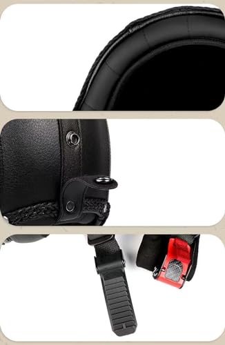 Casco moto jet retro de cuero con Bluetooth talla M para scooter 7