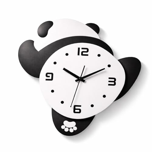 Image of cozyloom Cute Panda Wall Clock for Kids, Fun Animal-Shaped Decorative Clock for Nursery, Playroom, and Children's Bedroom | Modern Home Decor Wall Clock