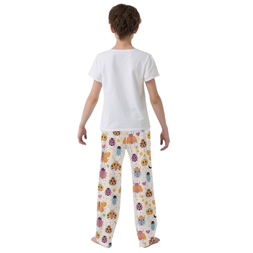 ZZXXB Lovely Cicada Boys Long Pants Soft Trousers Elastic Waist Kids Lounge Bottoms with Pockets S-XL3