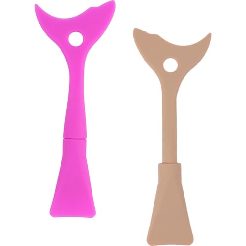 BAZEITFLOW Protector de Pestañas de Silicona 2 Piezas (rosado y Marrón), Herramienta Aplicadora para Maquillaje de Ojos, Plantilla para Sombra y Delineador, Accesorio Cosmético para Uso
