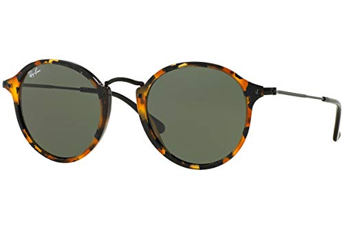 Ray-Ban RB2447 Round Sunglasses, Spotted Black Havana/G-15 Green, 49 mm
