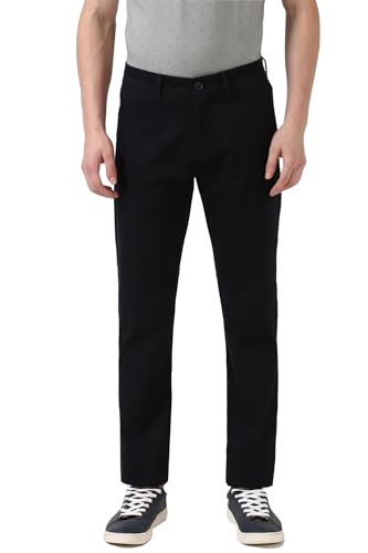 Image of Peter England Men's Straight Fit Mid Rise Chino Casual Trouser with Premium Dobby