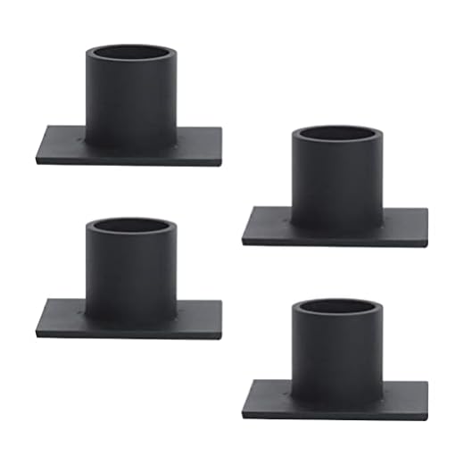 Yardwe 4St Pelare Ljusstake Svart Järn Ljusstake Metall Ljus Stå Jul Ljusstake Bröllop Tabellen Center