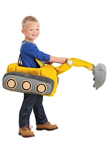 Toddler Ride in Excavator Costume, Yellow Heavy Equipment Operator Outfit4