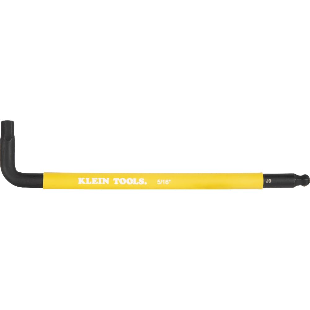 KLEIN TOOLS BLS9 Lot de 9 clés hexagonales extra longues SAE, code couleur, style L, traitées thermiquement, tailles 7/64" à 3/8"