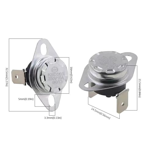 Thermostat KSD301 55°C à réinitialisation manuelle interrupteur normalement fermé - 5