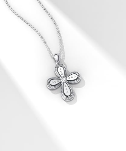 Diamond Cross Necklace for Women 925 Sterling Silver Lab Grown Diamond Religious Cross Pendant D Color VVS Clarity 18K White Gold Plated4