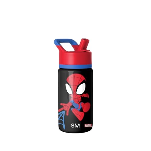 Simple Modern Kids Summit Water Bottle with Straw Lid | Marvel Spider Man 14oz Stainless Steel Cup Insulated Tumbler for Toddlers, Boys, School | Spidey Kid