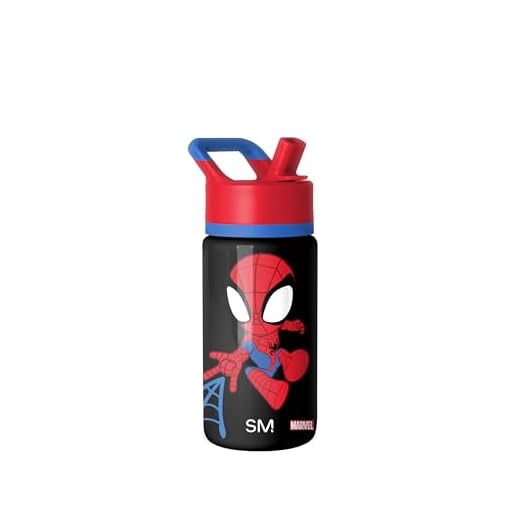 Simple Modern Kids Summit Water Bottle with Straw Lid | Marvel Spider Man 14oz Stainless Steel Cup Insulated Tumbler for Toddlers, Boys, School | Spidey Kid