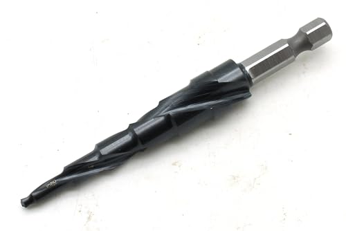 Image of TEMO Black AITiN Coated M35 Cobalt Smooth Step Drill Spiral Flute Unibit, 6 Size from 3 /16 Inch to 1 /2 Inch, 1 /4 Inch Hex Shank