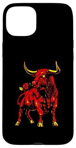 Bull with Rose | Taurina Española | Toro Carcasa para iPhone 15 Plus