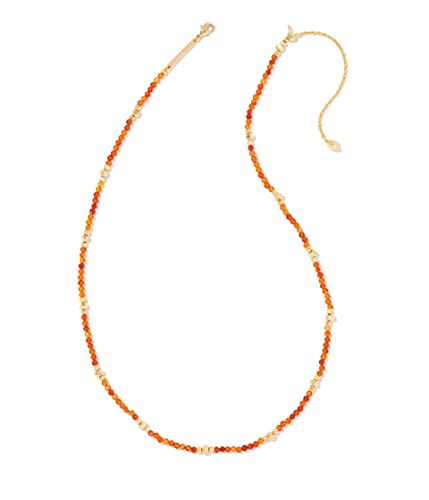 Kendra Scott Scarlet Choker Necklace Gold Orange Agate One Size #TOP24