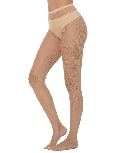 Image of Lastclream High Waisted Fishnet Tights for Women Sexy Fishnets Stockings Full Footed Fishnet Sheer Pantyhose Plus Size