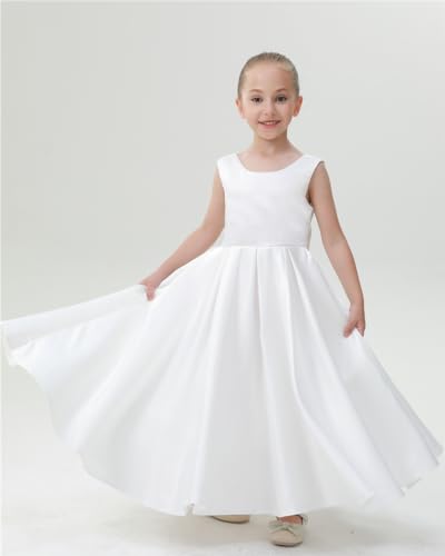 2Bunnies Girls Satin Bow Tulle Pageant Princess Ball Gown First Communion Flower Girl Dress4