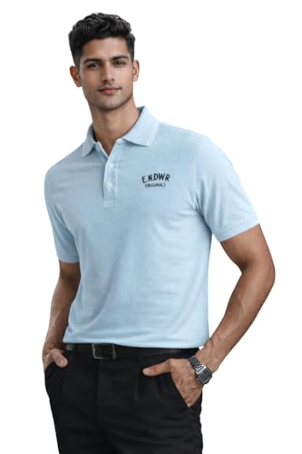 Image of ENDEAVOUR WEAR Men Men Short Sleeve Solid Cotton Rich Polo T Shirt | Collar Tshirts | Half Sleeves | Plain-Regular Fit