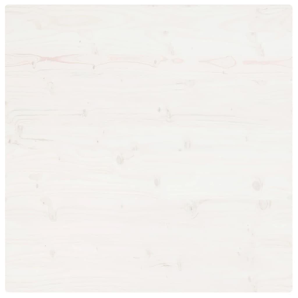 vidaXL Dessus de Table, Plateau Carré de Bureau, Dessus de Table de Remplacement Maison Restaurant, Blanc 70x70x2,5 cm Bois de Pin Massif Carré