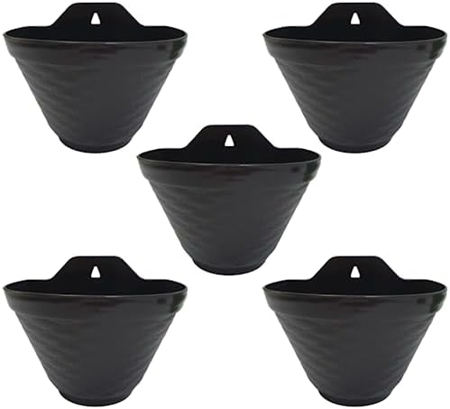Kit 5 Vasos de Parede para Plantas Plástico Jardim Vertical (20x1...