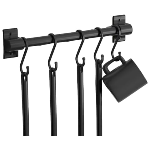 JKYVAA Wall-Mounted Utensil Rack with Hooks Cover